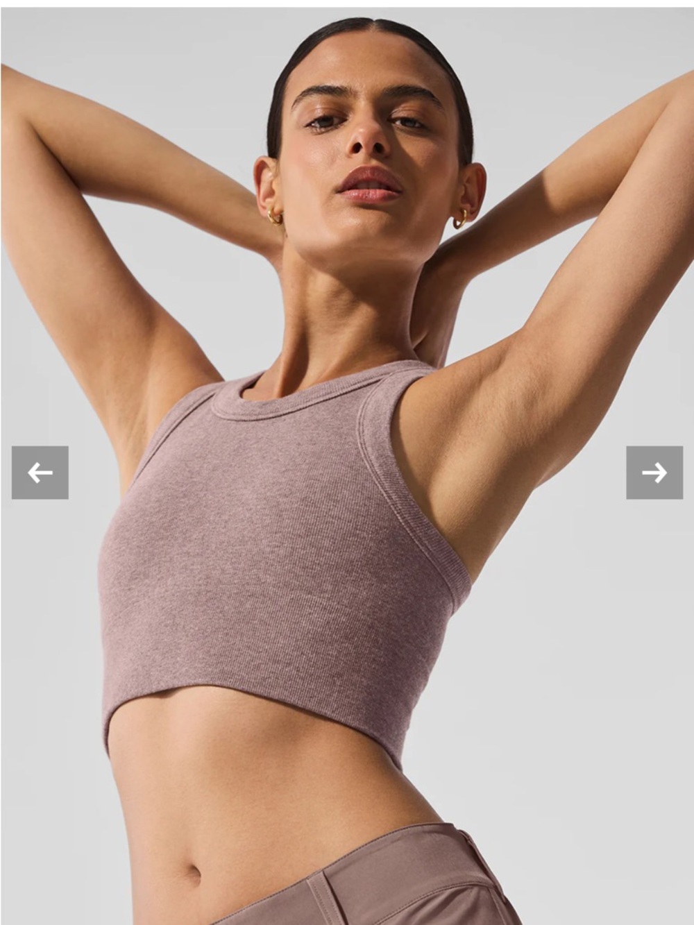 ALO Yoga The Seamless Delight High Neck Bra in Mushroom Heather - S